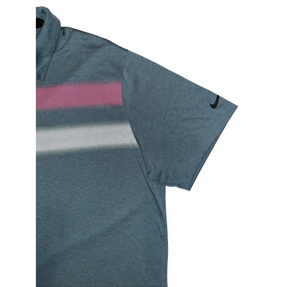Nike Golf Polo Shirt Mens XL Gray Pink Tour Performance Dri-Fit Short Sleeve